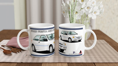 Ford Fiesta Mk3 XR2i in White Art Mug