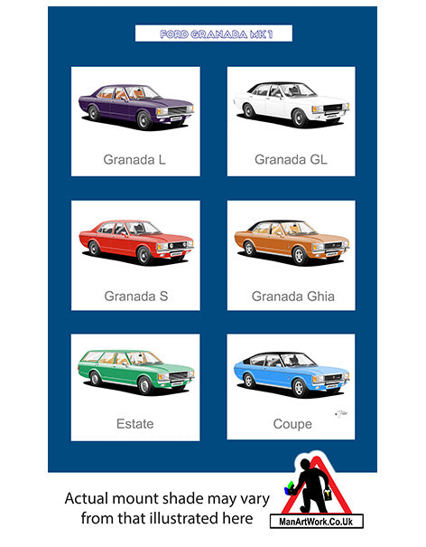 Ford Granada Mk1 A4 Art Print