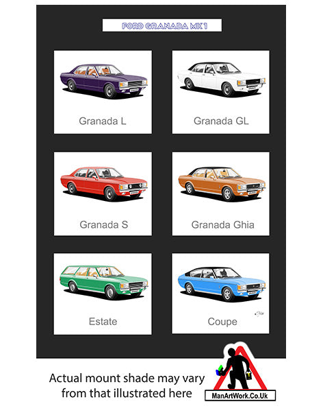 Ford Granada Mk1 A4 Art Print