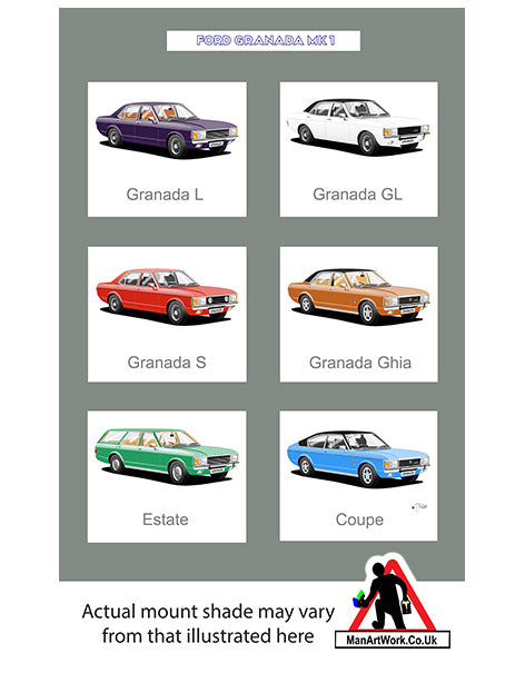 Ford Granada Mk1 A4 Art Print