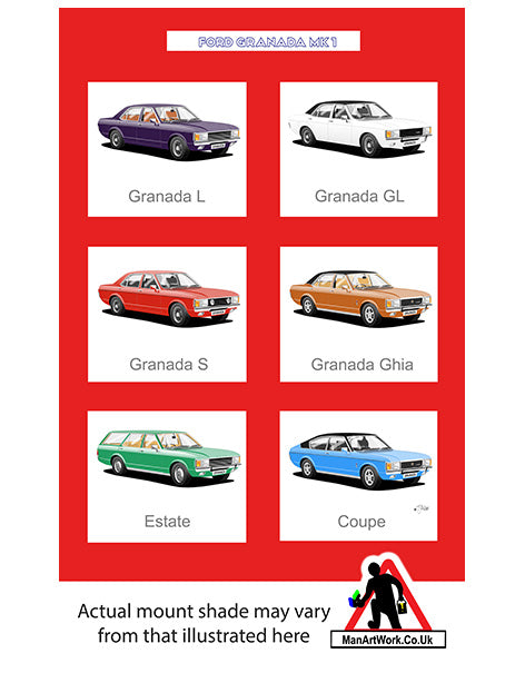 Ford Granada Mk1 A4 Art Print