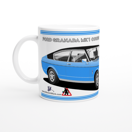 Ford Granada Mk1 Coupe in Blue Art Mug