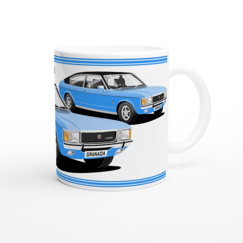 Ford Granada Mk1 Coupe in Blue Art Mug