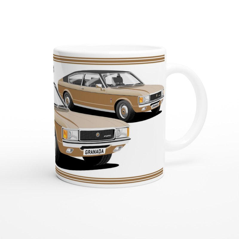 Ford Granada Mk1 Coupe in Gold Art Mug