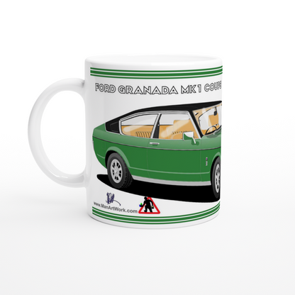 Ford Granada Mk1 Coupe in Green Art Mug