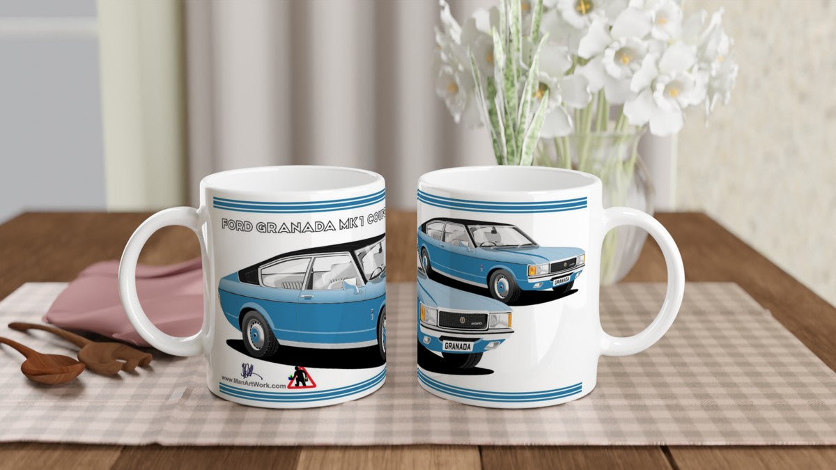 Ford Granada Mk1 Coupe in Metallic Blue Art Mug