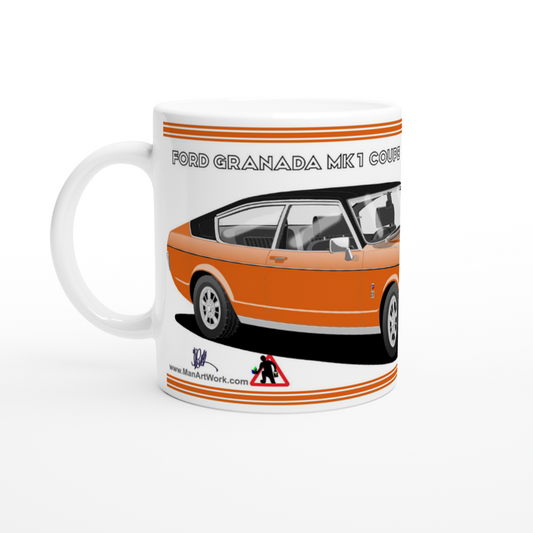 Ford Granada Mk1 Coupe in Orange Art Mug