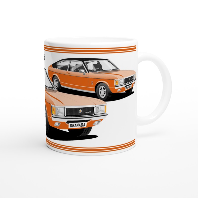 Ford Granada Mk1 Coupe in Orange Art Mug