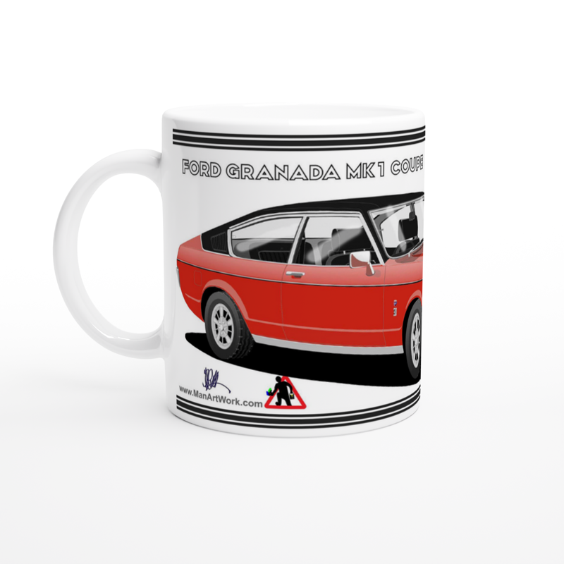 Ford Granada Mk1 Coupe in Red Art Mug