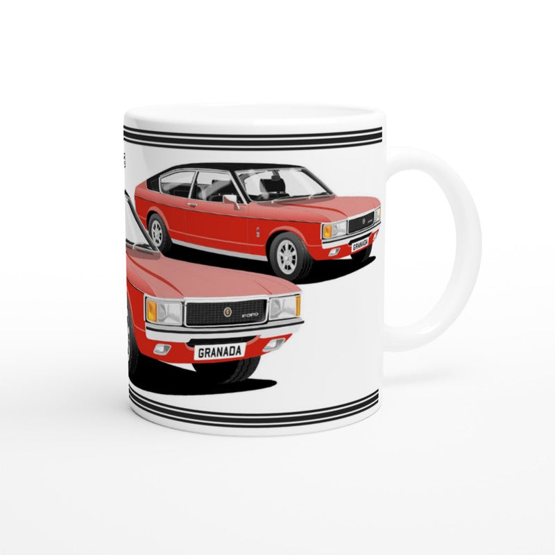 Ford Granada Mk1 Coupe in Red Art Mug