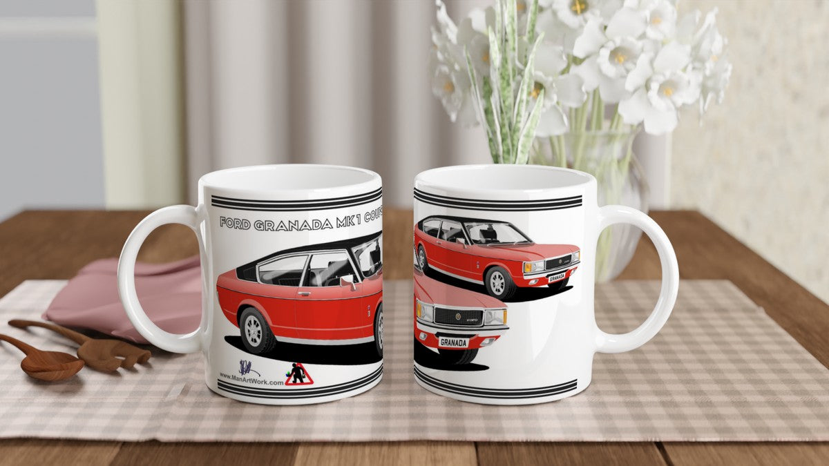 Ford Granada Mk1 Coupe in Red Art Mug