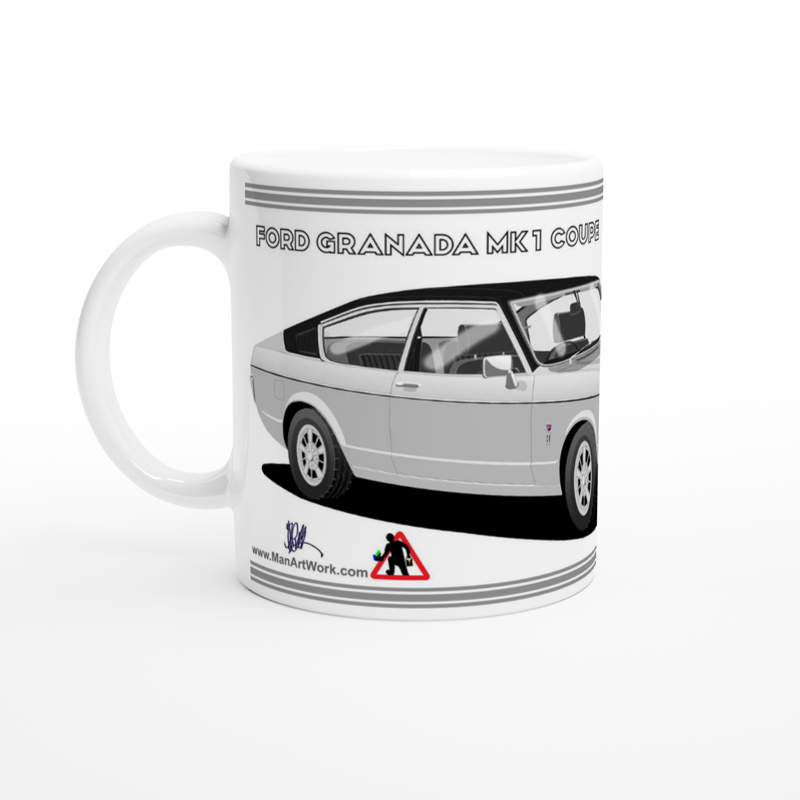 Ford Granada Mk1 Coupe in Silver Art Mug