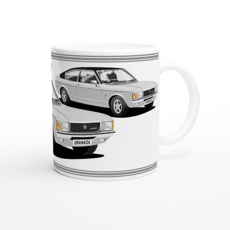 Ford Granada Mk1 Coupe in Silver Art Mug