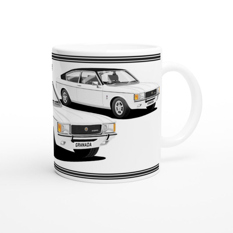 Ford Granada Mk1 Coupe in White Art Mug