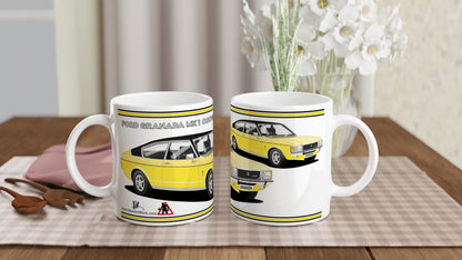 Ford Granada Mk1 Coupe in Yellow Art Mug