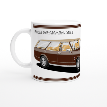 Ford Granada Mk1  Estate in Brown Art Mug