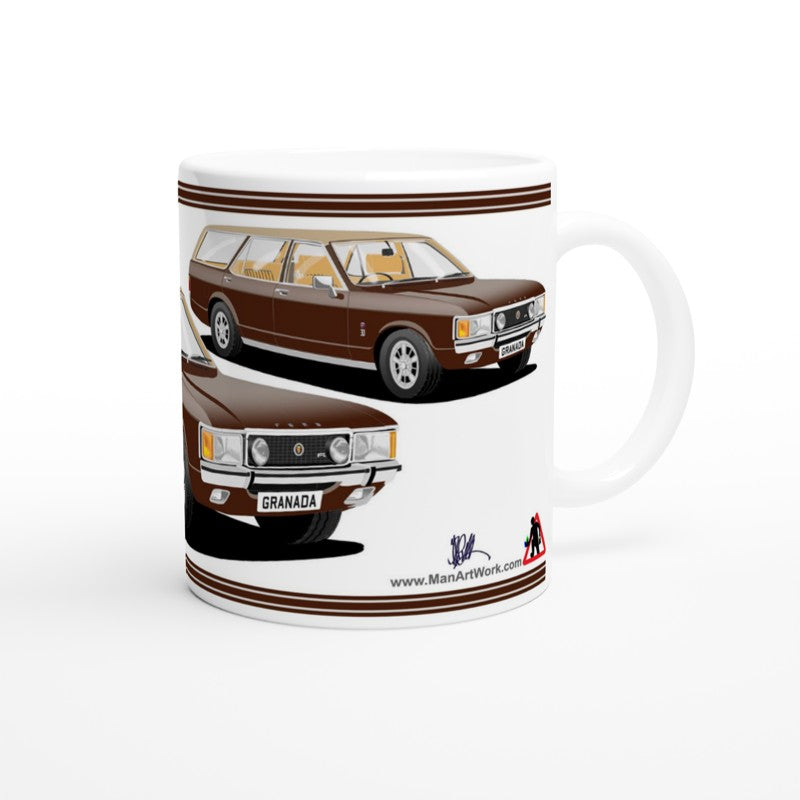 Ford Granada Mk1  Estate in Brown Art Mug