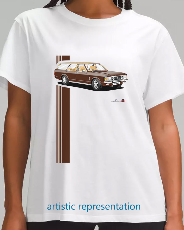 Ford Granada Mk1 Estate in Brown T Shirt