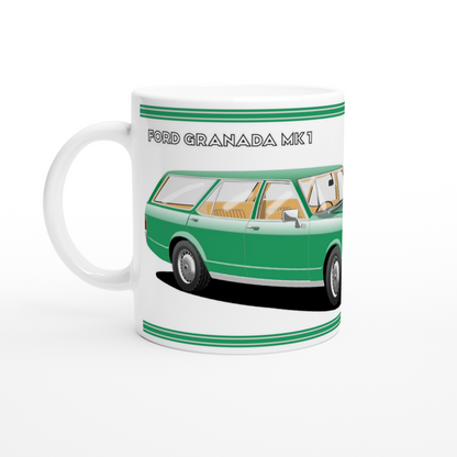 Ford Granada Mk1 Estate in Green Art Mug