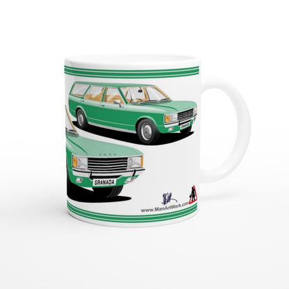 Ford Granada Mk1 Estate in Green Art Mug