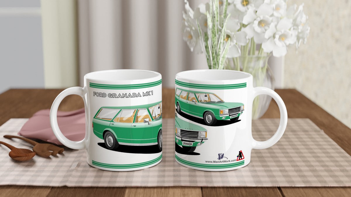 Ford Granada Mk1 Estate in Green Art Mug