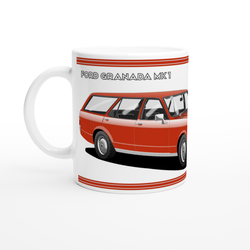 Ford Granada Mk1 Estate in Red Art Mug