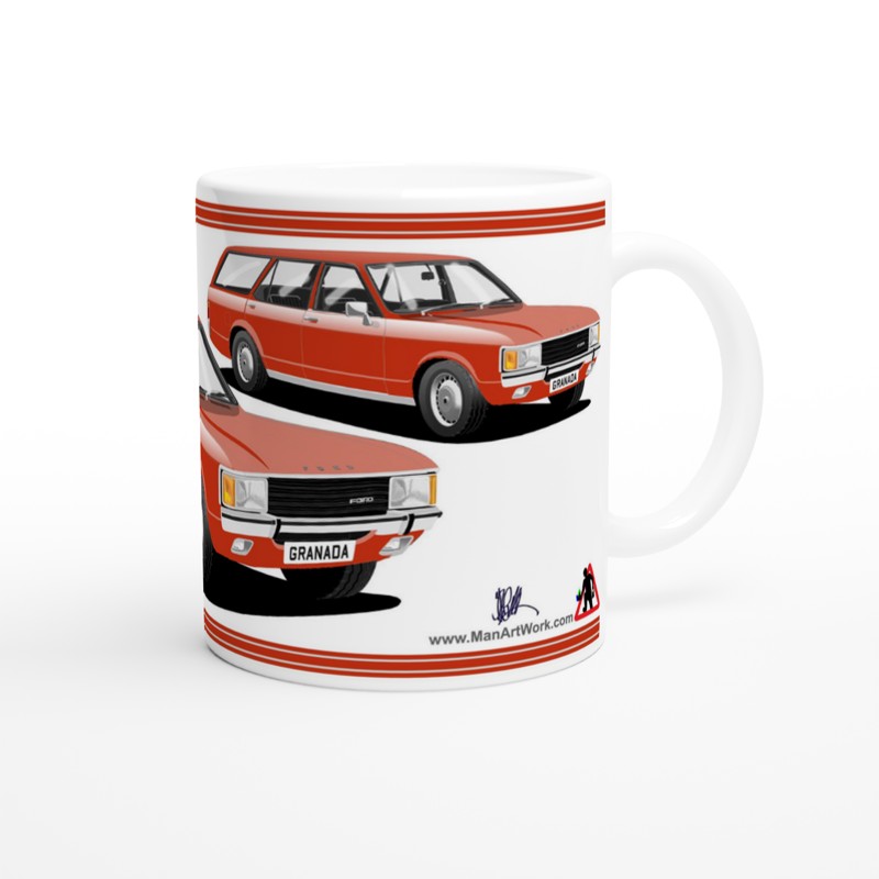 Ford Granada Mk1 Estate in Red Art Mug