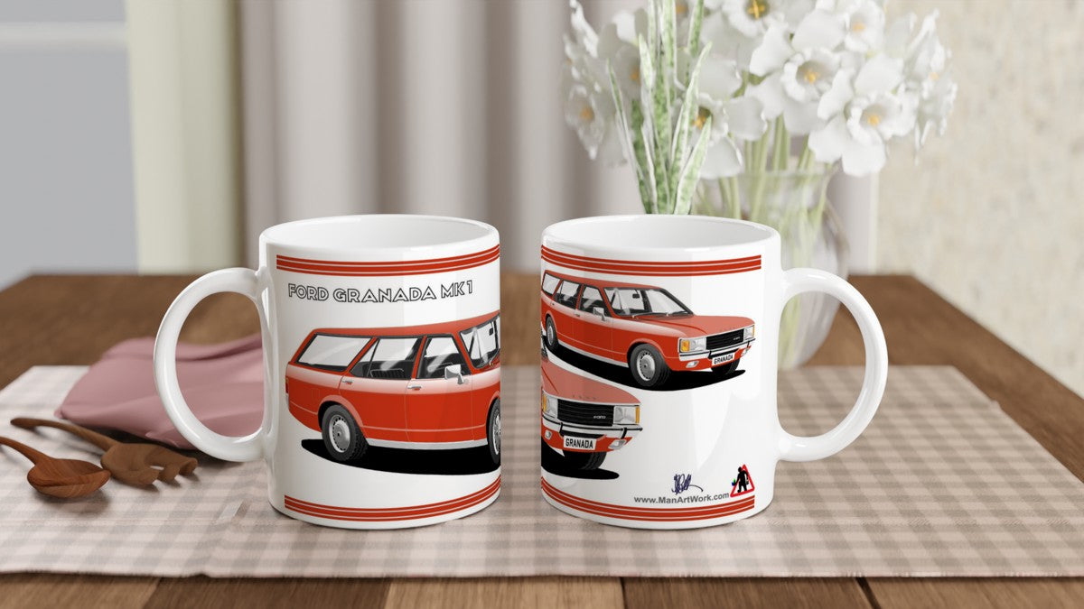 Ford Granada Mk1 Estate in Red Art Mug