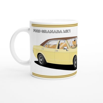 Ford Granada Mk1 GL in Beige Art Mug