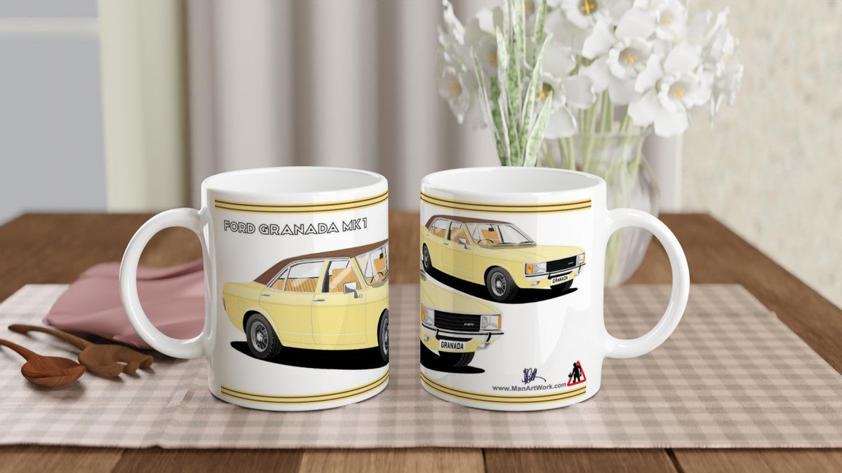 Ford Granada Mk1 GL in Beige Art Mug