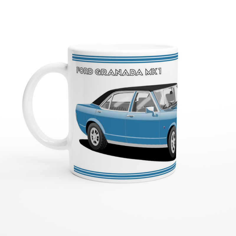 Ford Granada Mk1 Ghia in Blue Art Mug