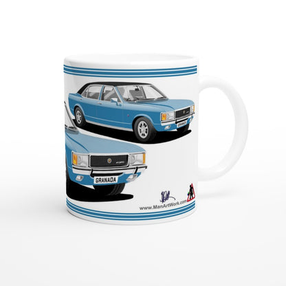 Ford Granada Mk1 Ghia in Blue Art Mug