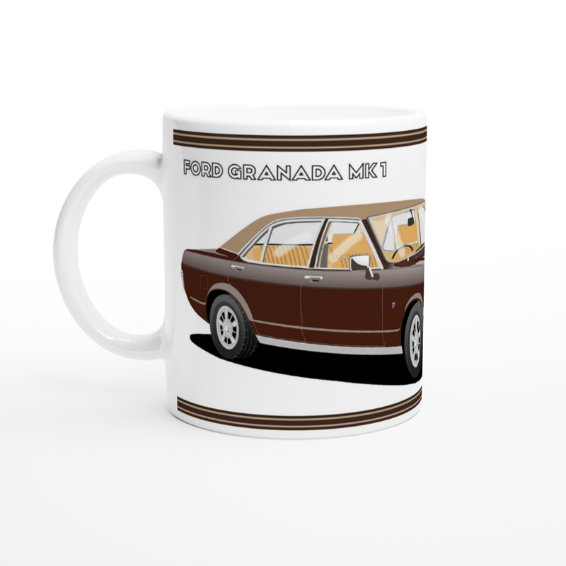 Ford Granada Mk1 Ghia in Brown Art Mug