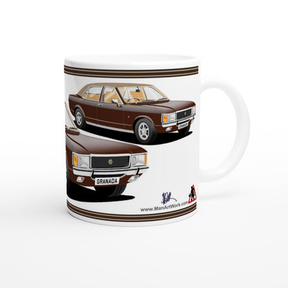 Ford Granada Mk1 Ghia in Brown Art Mug