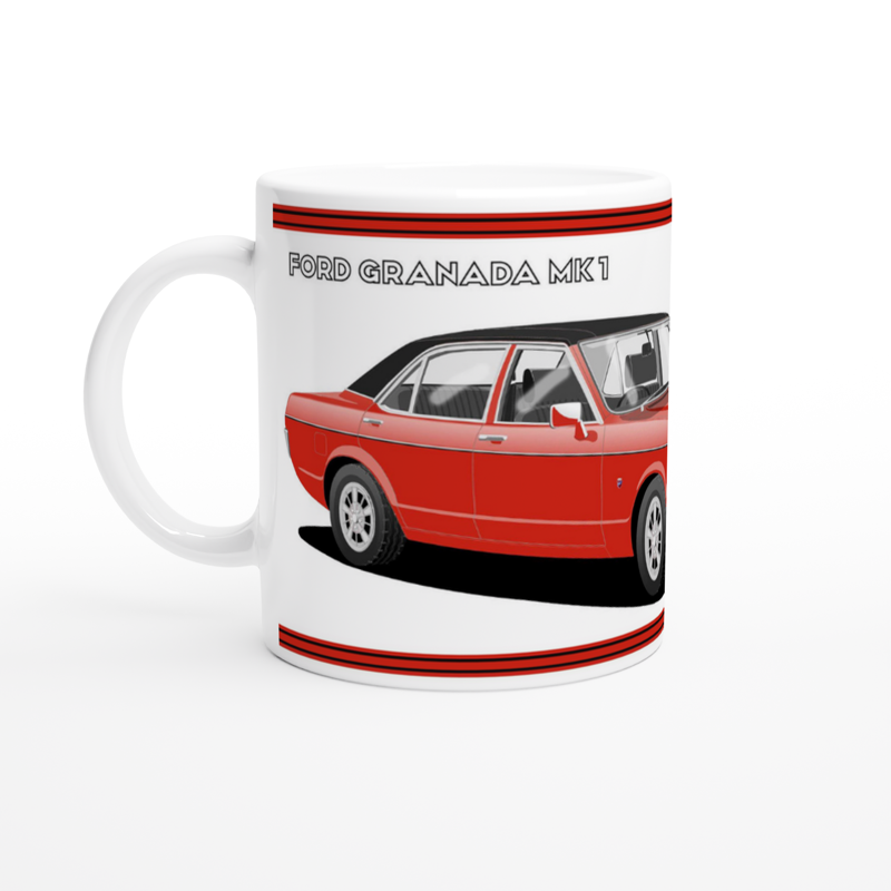 Ford Granada Mk1 Ghia in Red Art Mug