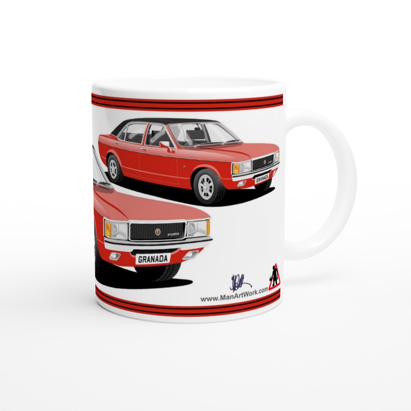 Ford Granada Mk1 Ghia in Red Art Mug