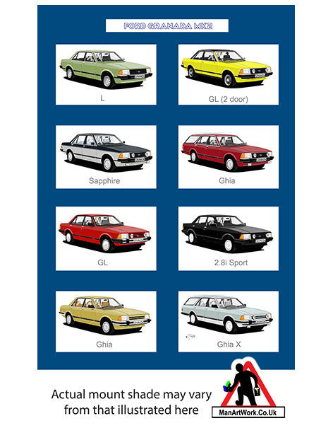 Ford Granada Mk2 A4 Art Print