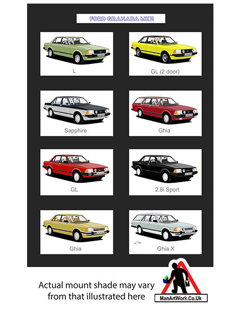 Ford Granada Mk2 A4 Art Print