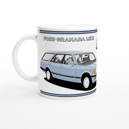 Ford Granada Mk2 Ghia facelift estate in blue Art Mug