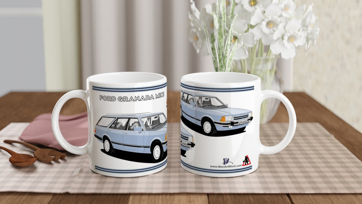 Ford Granada Mk2 Ghia facelift estate in blue Art Mug