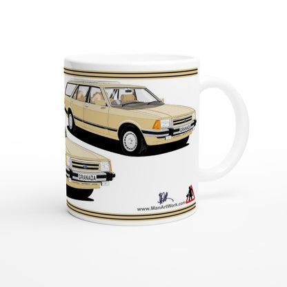 Ford Granada Mk2 Ghia facelift estate in gold Art Mug