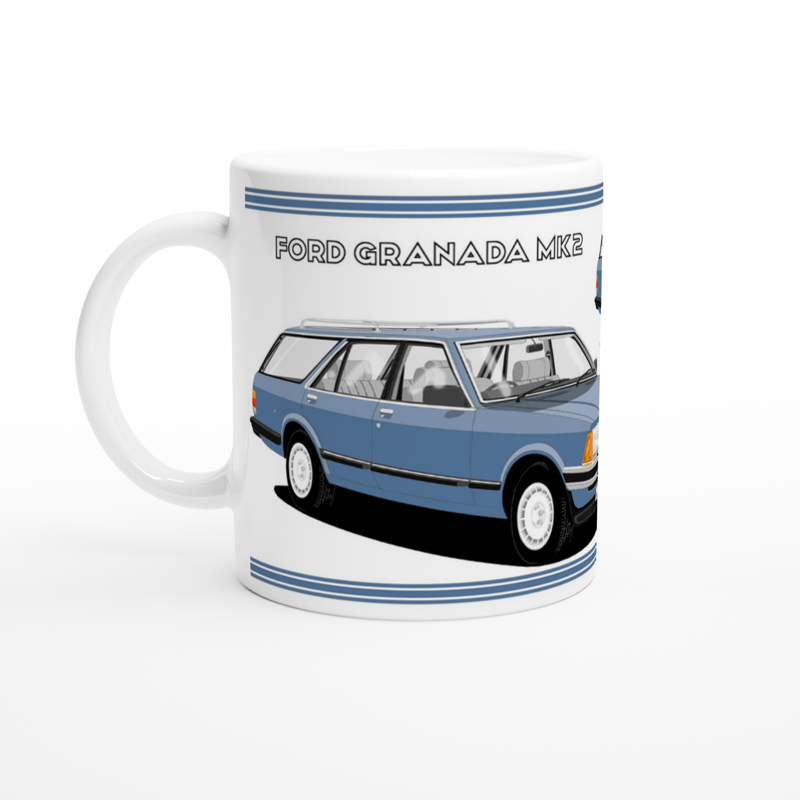 Ford Granada Mk2 Ghia X Estate facelift in blue Art Mug