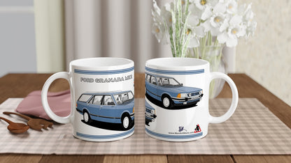 Ford Granada Mk2 Ghia X Estate facelift in blue Art Mug