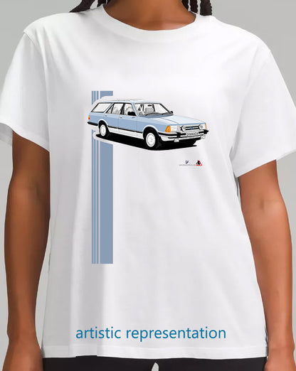 Ford Granada Mk2 facelift Ghia X Estate in Blue & Silver T Shirt