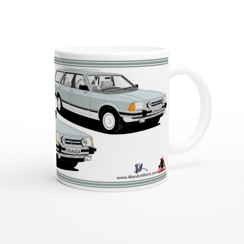 Ford Granada Mk2 Ghia X Estate facelift in Green & Silver Art Mug