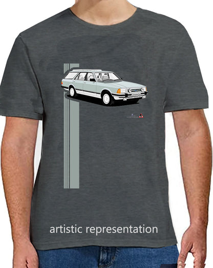 Ford Granada Mk2 facelift Ghia X Estate in Green & Silver T Shirt