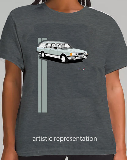 Ford Granada Mk2 facelift Ghia X Estate in Green & Silver T Shirt