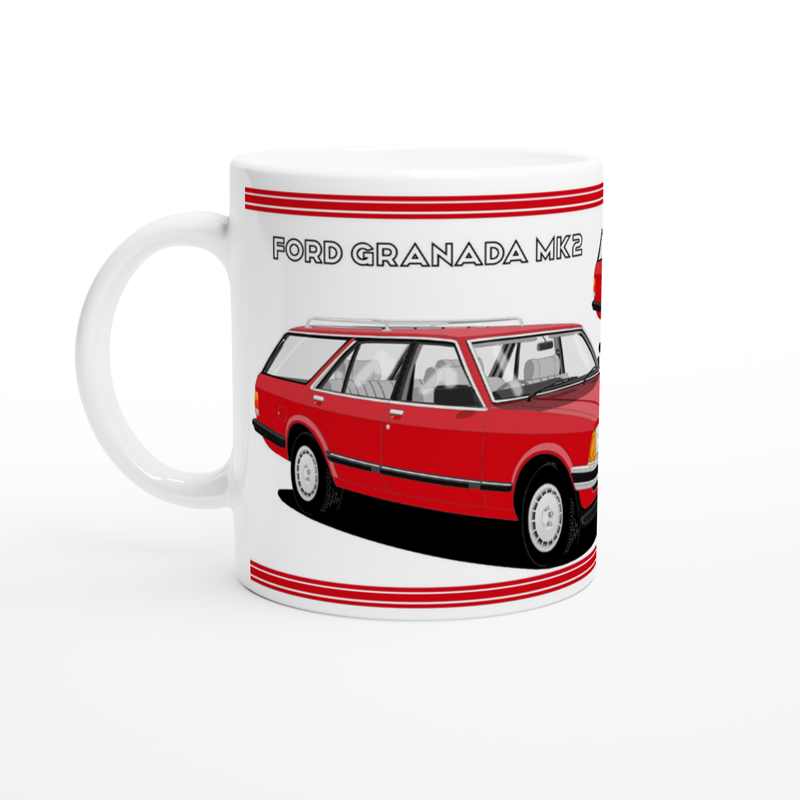 Ford Granada Mk2 Ghia X Estate facelift in Red Art Mug