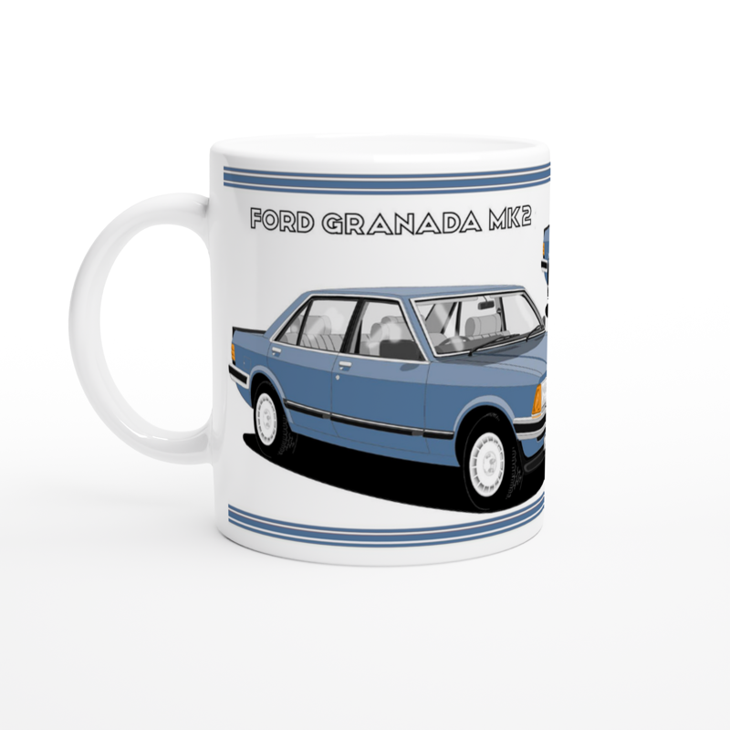 Ford Granada Mk2 Ghia X facelift in blue Art Mug