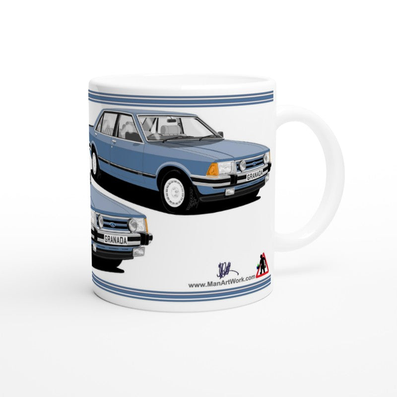 Ford Granada Mk2 Ghia X facelift in blue Art Mug